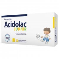 Acidolac Junior, misio-tabletki o smaku białej czekolady 20 sztuk probiotyk