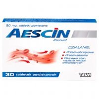 Aescin 20 mg, 30 tabl powl krążenie żylaki nogi