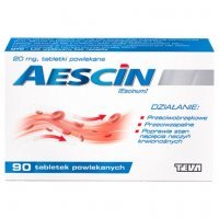 Aescin 20 mg, 90 tabl powl krążenie żylaki nogi