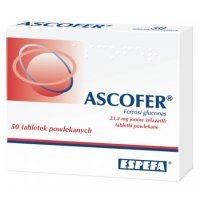 Ascofer, 23,2 mg jonów żelaza (II), 50 tabletek powlekanych