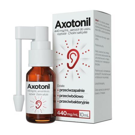 Axotonil 440 mg/mL aer do uszu na ból roztwór 10ml