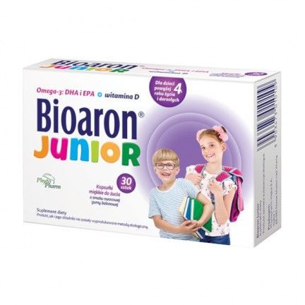 Bioaron Junior, 30 kapsułek do żucia DHA + Witamina D