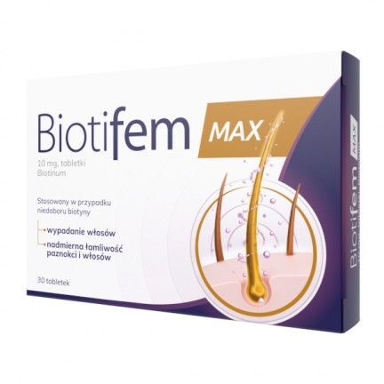 Biotifem MAX 10 mg, 30 tabletek włosy skóra paznokcie LEK
