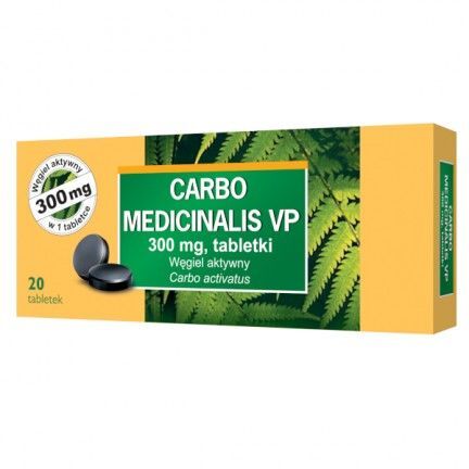 Carbo Medicinalis VP 300 mg, 20 tabletek zatrucia