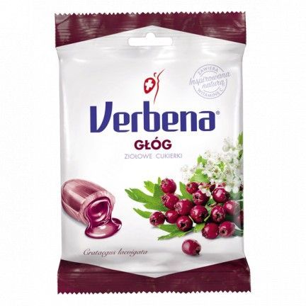 Cukierka Verbena ziołowe z głogiem, 60 g serce
