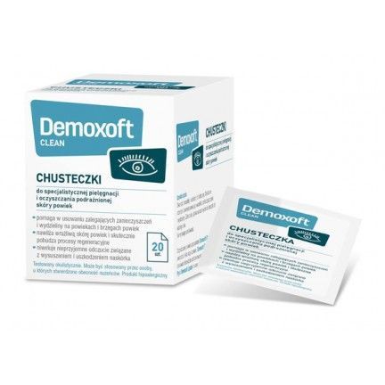 Demoxoft Clean, chusteczki do pielęgnacji powiek, 20 szt