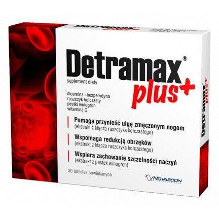 Detramax Plus, 30 tabletek krążenie żylaki siniaki