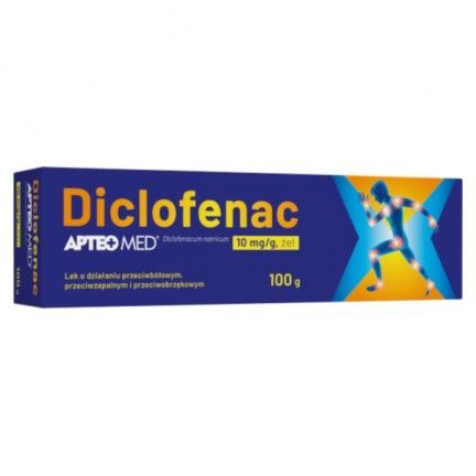 Diclofenac APTEO MED, 10mg/g, żel, 100 g żelu ból diclofenac