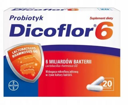 Dicoflor 6 powyżej 3 roku życia probiotyk 20 kapsułek