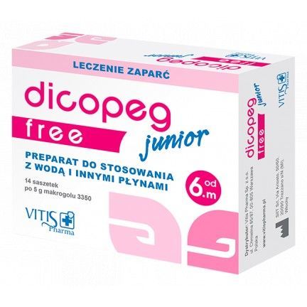 Dicopeg Junior Free, 5 g x 14 saszetek zaparcia dziecko jelita
