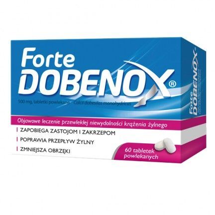 Dobenox Forte, 60 tabletek calcium dobesilate żylaki lekkie nogi