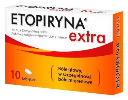 Etopiryna Extra 250 mg + 200 mg + 50 mg, 10 tabl
