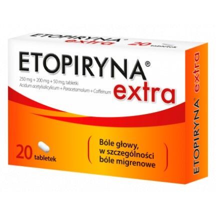 Etopiryna Extra 250 mg + 200 mg + 50 mg, 20 tabl