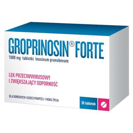 Groprinosin Forte 1000 mg 30 tabl odporność wirusy grypa