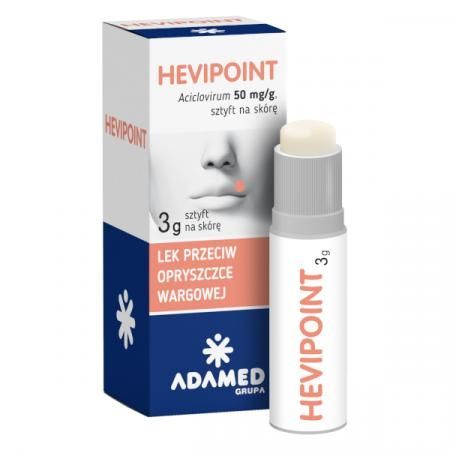 Hevipoint 50 mmg/g opryszczka zajady sztyft na skórę, 3 g