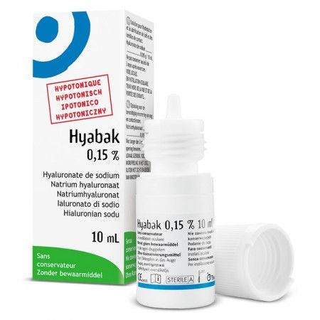 Hyabak, nawilżające krople do oczu i soczewek kontaktowych w butelce z systemem ABAK, 10 ml