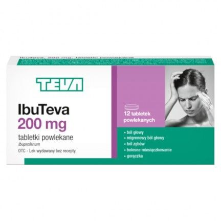 IbuTeva 200 mg, 12 tabletek powl ból p/zapalne