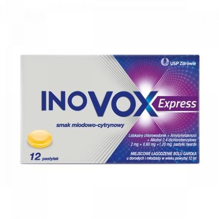 Inovox Express smak miodowo-cytrynowy, 12 pastylek twardych