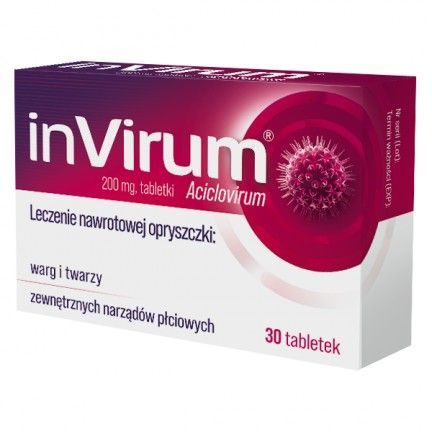 inVirum 200 mg, 30 tabletek opryszczka wirusy