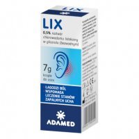LIX 0,5%, 7 g krople do uszu znieczulenie p/bólowy