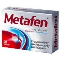 Metafen, 20 tabletek ból ibuprofen paracetamol
