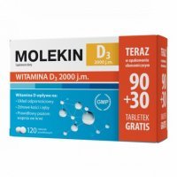 Molekin D3 2000 j.m., 90 + 30 tabletek odporność
