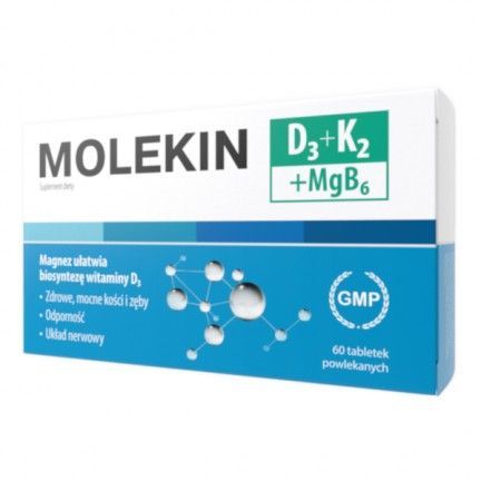 Molekin D3 + K2 + Mg B6 60 tabletek odporność