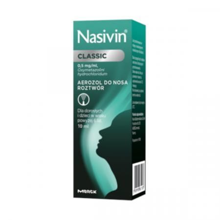 Nasivin Classic 0,5 mg/ml, aerozol do nosa, 10 ml