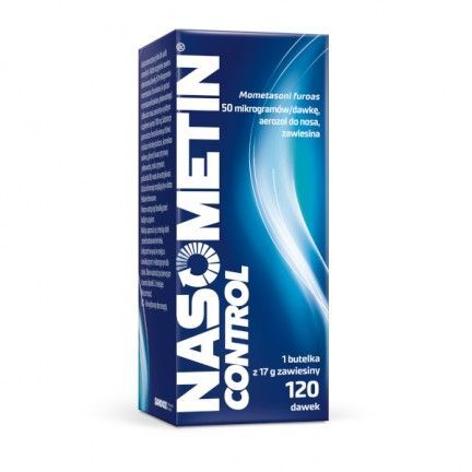 Nasometin Control, 50 mcg/dawkę, aerozol do nosa, 1 butelka 17 g (120 dawek)