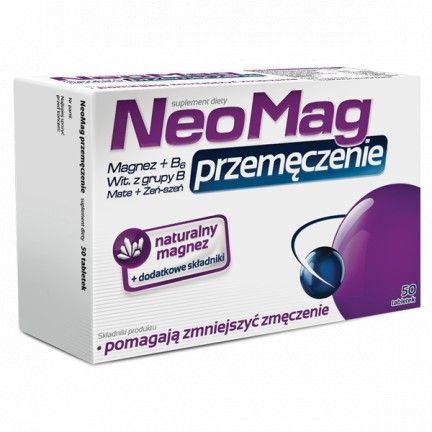 NeoMag Przemęczenie, 50 tabletek magnez żeń-szeń