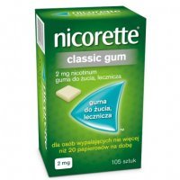 Nicorette Classic Gum 2 mg, 105 gum do żucia, leczniczych