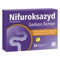 Nifuroksazyd Gedeon Richter 100 mg, 24 kapsułek twardych zatrucia wirusy biegunki