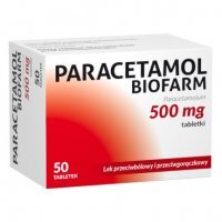 Paracetamol Biofarm 500 mg, 50 tabl ból gorączka
