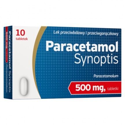 Paracetamol Synoptis, 500 mg, 10 tabl ból gorączka