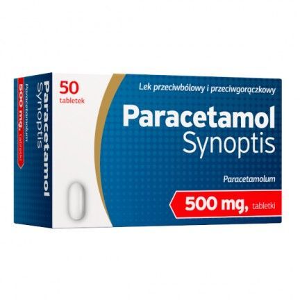 Paracetamol Synoptis, 500 mg, 50 tabl ból gorączka