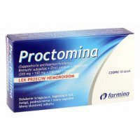 Proctomina, 10 czopków hemoroidy żylaki odbytu LEK