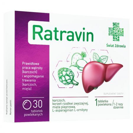 RATRAVIN, 30 szt. Wsparcie prawidłowej pracy wątroby (karczoch)