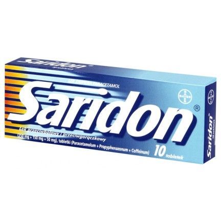 Saridon, 10 tabletek ból przeziębienie gorączka