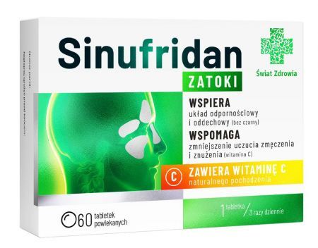 Sinufridan, 60 szt wsparcie układu oddechowego i odpornościowego (bez czarny)