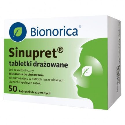 Sinupret, 50 tabletek drażowanych zatoki katar grypa lek