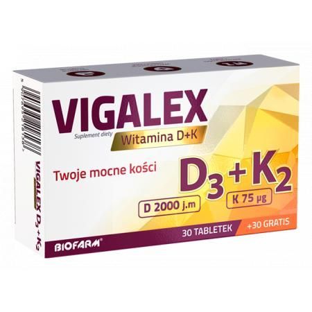 Vigalex D3 + K2 odporność 30 tabletek + 30 tabl.