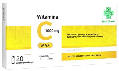 WITAMINA C 1000MG MAX, 20 szt. Tabletki o przedłużonym uwalnianiu