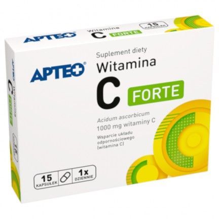 Witamina C Forte APTEO, 1000 mg, 15 kapsułek odporność ukł mocz