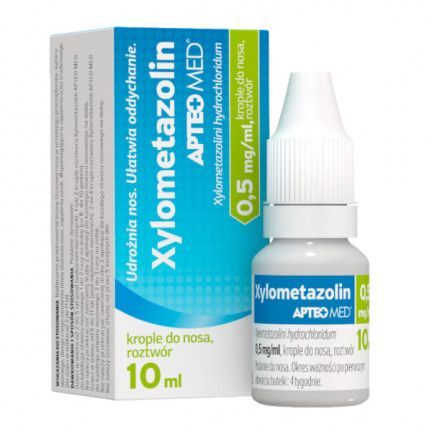 Xylometazolin APTEO MED 0,5 mg/ml, krople do nosa, roztwór, 10 ml