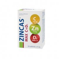 Zincas Max C+D3, 50 tabletek odporność mocne kości